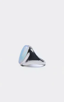 Silver Teardrop Jewel Ring