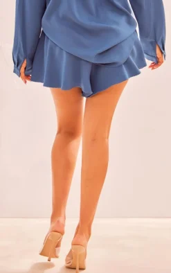 Slate Blue Woven Floaty Shorts