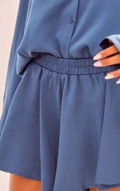 Slate Blue Woven Floaty Shorts