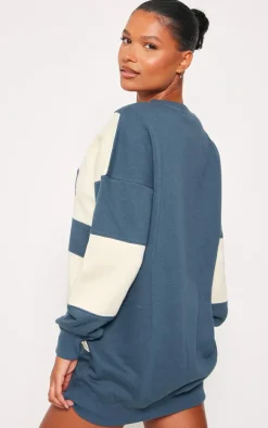 Slate Grey Athletics Graphic Contrast Sweater Dress