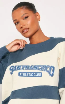 Slate Grey Athletics Graphic Contrast Sweater Dress