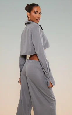 Slate Grey Cropped Shirt