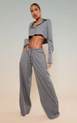 Slate Grey Cropped Shirt