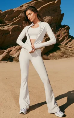 Slate Grey Sculpt Pocket Front Double Zip Up Jacket