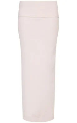 Slate Grey Soft Knit Foldover Maxi Skirt