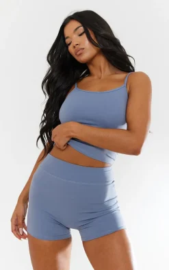 Steel Blue Snatched Sculpt Hot Pants