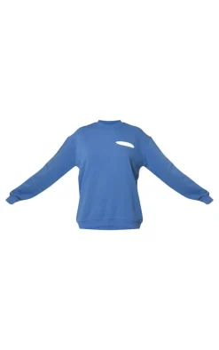 Steel Blue Studio Archive Mode Badge Oversized Sweatshirt