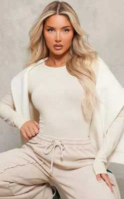 Stone Basic Long Sleeve Crew Neck Bodysuit