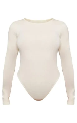 Stone Basic Long Sleeve Crew Neck Bodysuit
