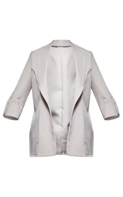 Stone Basic Turn Up Sleeve Blazer