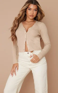 Stone Button Front Knit Cardigan