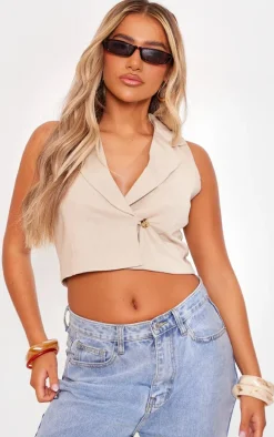 Stone Button Wrap Vest