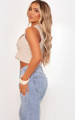 Stone Button Wrap Vest