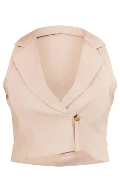 Stone Button Wrap Vest