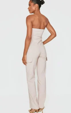 Stone Cargo Style Corset Bandeau Jumpsuit