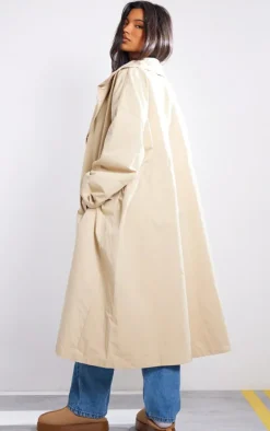 Stone Collar Detail Trench Coat