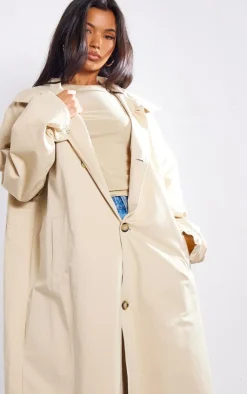 Stone Collar Detail Trench Coat