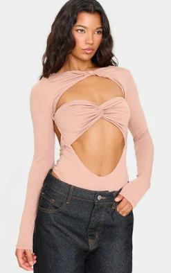 Stone Contour Jersey Cut Out Bodysuit