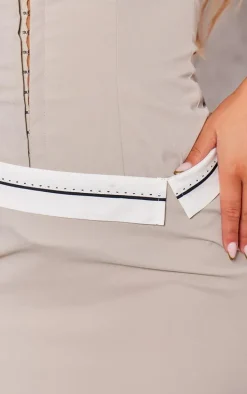 Stone Contrast Foldover Panel Mini Skirt