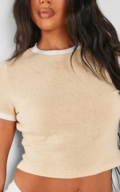 Stone Contrast Short Sleeve Top