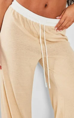 Stone Contrast Wide Leg Pants