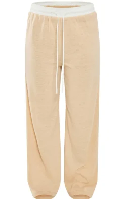 Stone Contrast Wide Leg Pants
