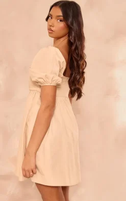 Stone Cotton Button Down Smock Dress