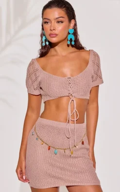 Stone Crochet Beaded Chain Beach Set