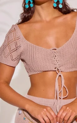 Stone Crochet Beaded Chain Beach Set