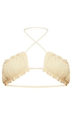 Stone Cross Front Ruched Cup Strappy Bralet