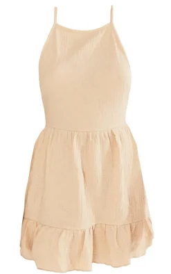 Stone Cut Out Back Frill Shift Dress