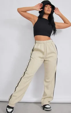 Stone Double Side Stripe Straight Leg Sweatpants