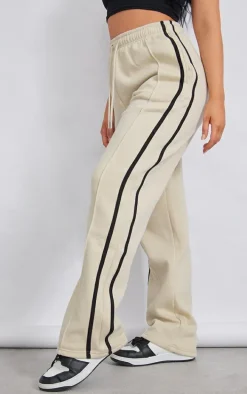 Stone Double Side Stripe Straight Leg Sweatpants