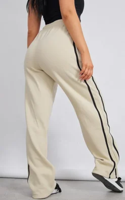 Stone Double Side Stripe Straight Leg Sweatpants