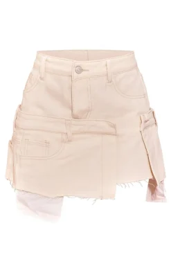 Stone Double Waistband Mini Skirt