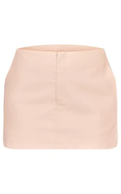 Stone Faux Leather Basic Micro Mini Skirt