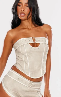 Stone Faux Leather Belted Hot Pants