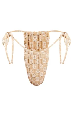 Stone Flower Crochet Tie Side Bikini Bottoms