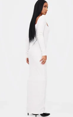 Stone Heavy Ribbed Square Neck Maxi Dress