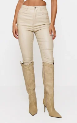 Stone Hourglass Coated Skinny Jeans