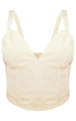 Stone Linen Look Corset