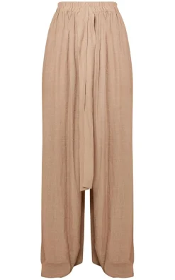 Stone Linen Look Palazzo Beach Pants