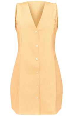 Stone Long Line Button Up Bodycon Dress