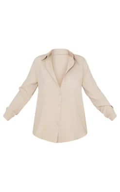 Stone Long Sleeve Oversized Shirt