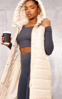 Stone Longline Puffer Vest