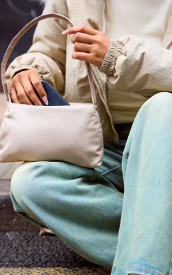 Stone Nylon Shoulder Bag