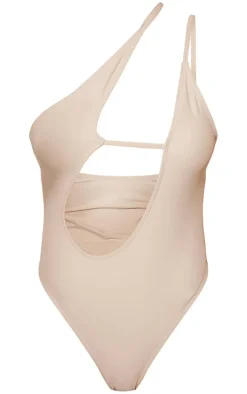 Stone One Shoulder Cut Out Swimsuit