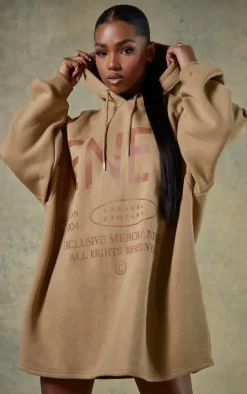 Stone Oversized Printed Sweater Dress