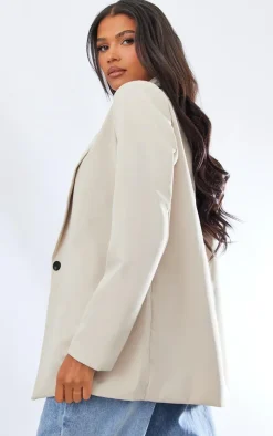 Stone Oversized Shoulder Padded Blazer