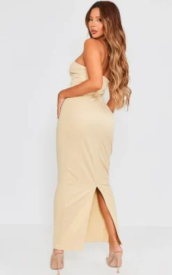Stone Panel Detail V Wire Bodycon Maxi Dress